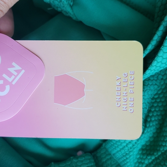 NWT Stoney Clover Lane women's green cheeky high-leg one piece swimsuit - Picture 11 of 12